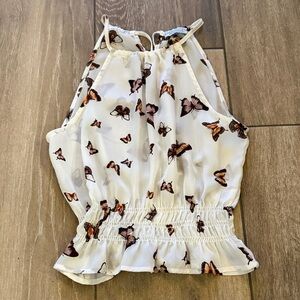 Butterfly Print Halter Top
